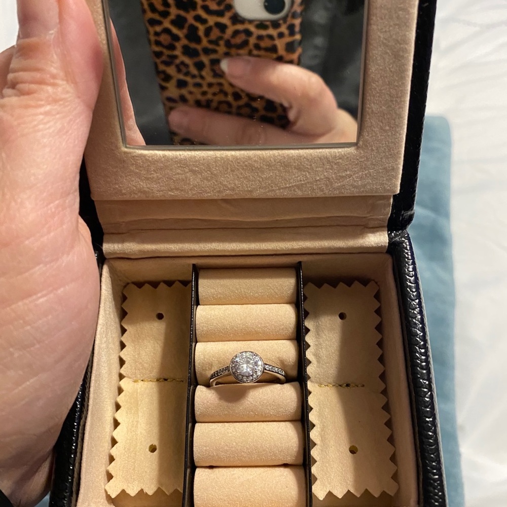 Sterling Silver Cubic Zircon Halo Ring